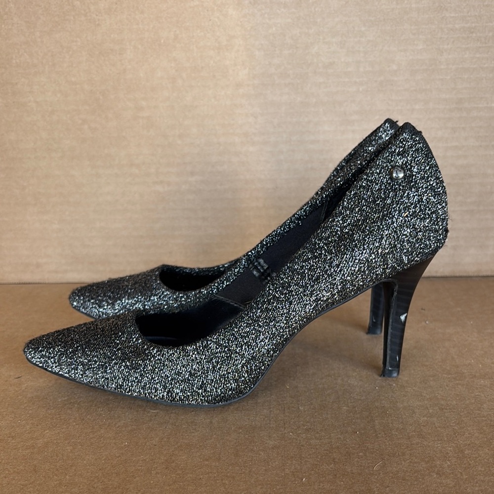 Elegant Black Glitter Heels